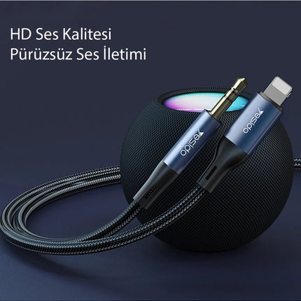 YAU35 Lightning to Aux Kablo 1M 6
