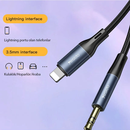YAU35 Lightning to Aux Kablo 1M 4