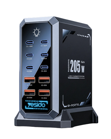 YC119 EU 205W 10 Portlu GaN Hızlı Şarj Cihazı 3
