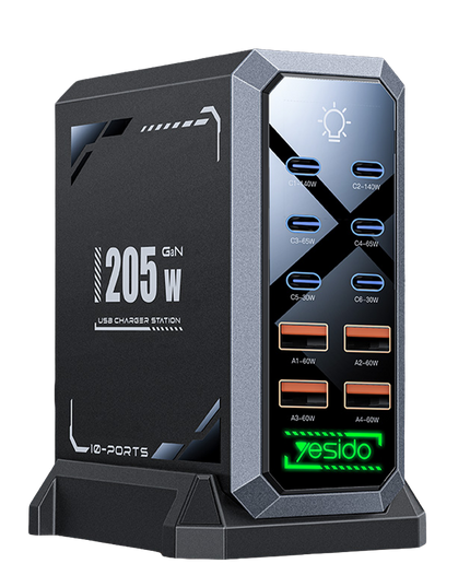 YC119 EU 205W 10 Portlu GaN Hızlı Şarj Cihazı 2