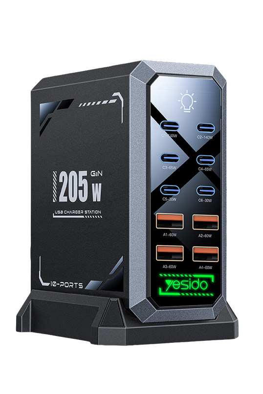 YC119 EU 205W 10 Portlu GaN Hızlı Şarj Cihazı 2