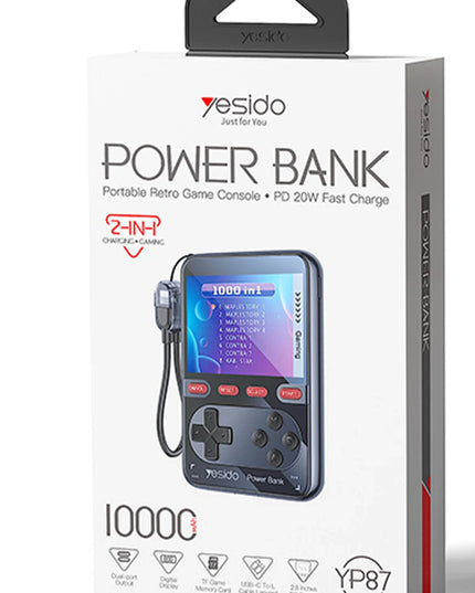 YP87 Dahili Retro Oyun Konsollu 10.000 mAh 2in1 20W PD Hızlı Şarj Powerbank 7