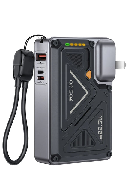 YP89 Akım Korumalı ve Stantlı 10.000 mAh 5in1 22.5W PD ve 15W Kablosuz Hızlı Şarj Destekli Magsafe Powerbank