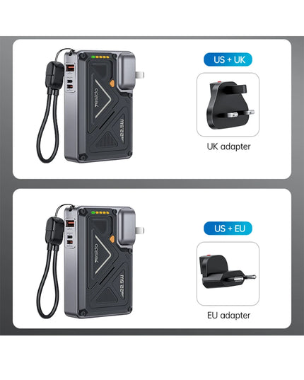 YP89 Akım Korumalı ve Stantlı 10.000 mAh 5in1 22.5W PD ve 15W Kablosuz Hızlı Şarj Destekli Magsafe Powerbank 2