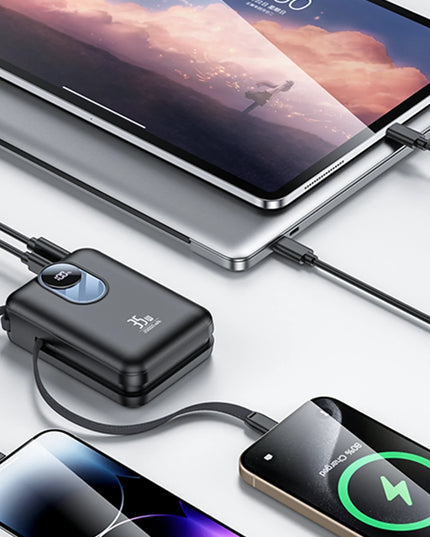 YP94 Dijital Göstergeli 20.000 mAh 35W Hızlı Şarj Destekli Çift Kablolu Powerbank 6