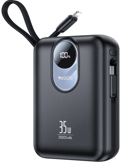 YP94 Dijital Göstergeli 20.000 mAh 35W Hızlı Şarj Destekli Çift Kablolu Powerbank
