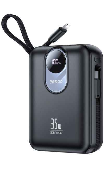 YP94 Dijital Göstergeli 20.000 mAh 35W Hızlı Şarj Destekli Çift Kablolu Powerbank