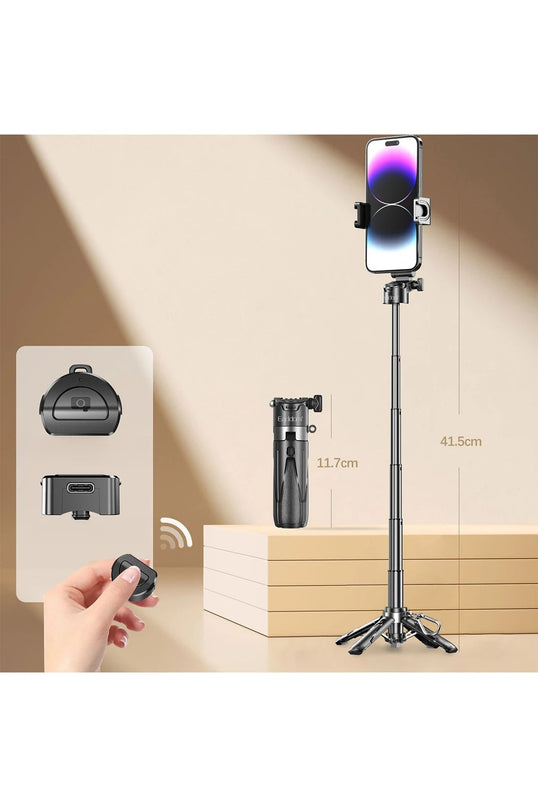 ZP33 360 Derece Ayarlanabilir Açılı BT Tripodlu Selfie Çubuğu 4