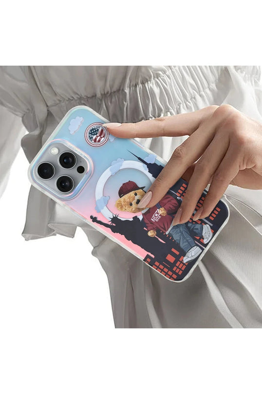 iPhone 16 Darnell Frosted Laser Magsafe Kapak Kılıf - Turkuaz 4